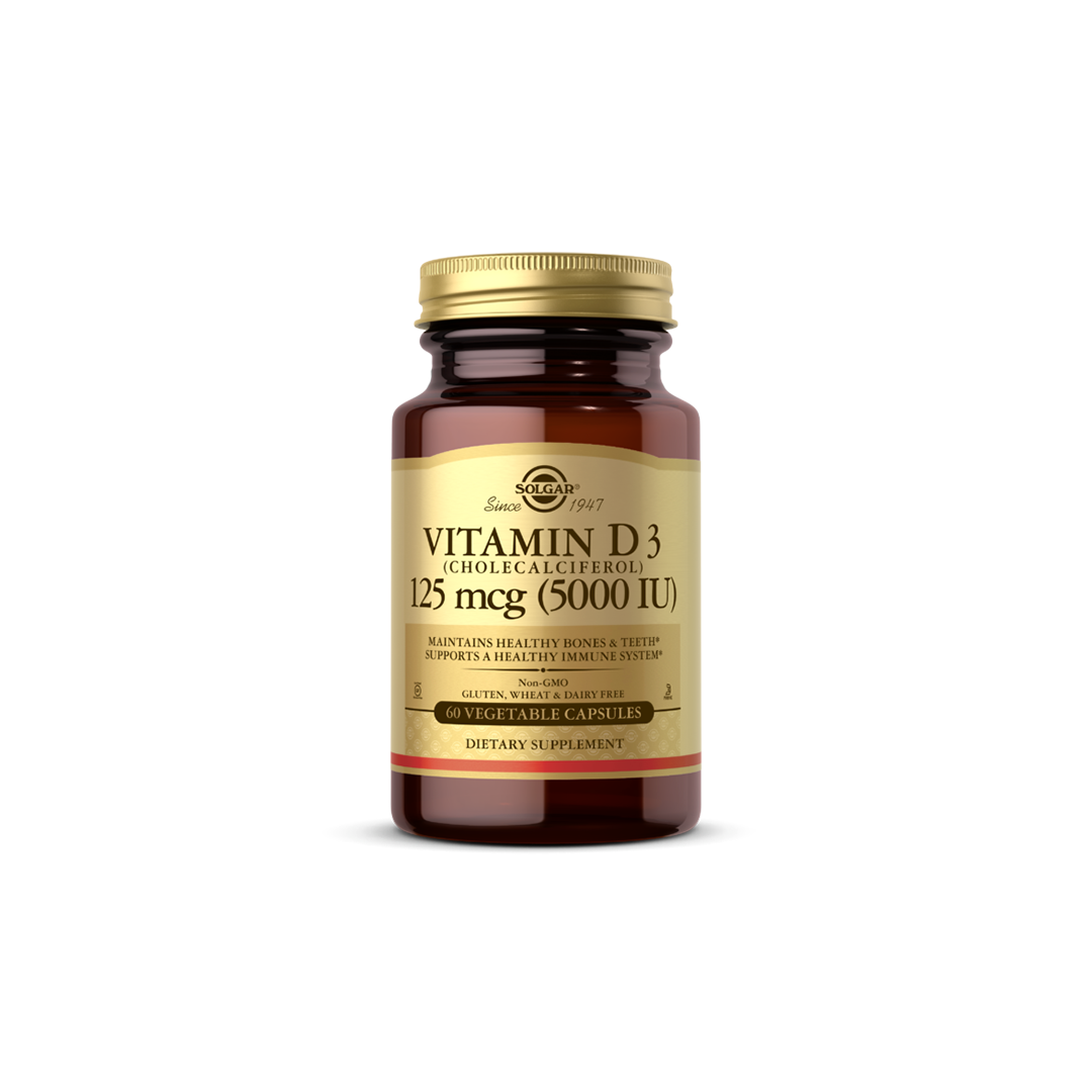 Vitamin D3 (Cholecalciferol) 5000 IU (125 mcg) 60 pflanzliche Kapseln Solgar